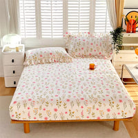 Soft Floral Cotton Fitted Sheet