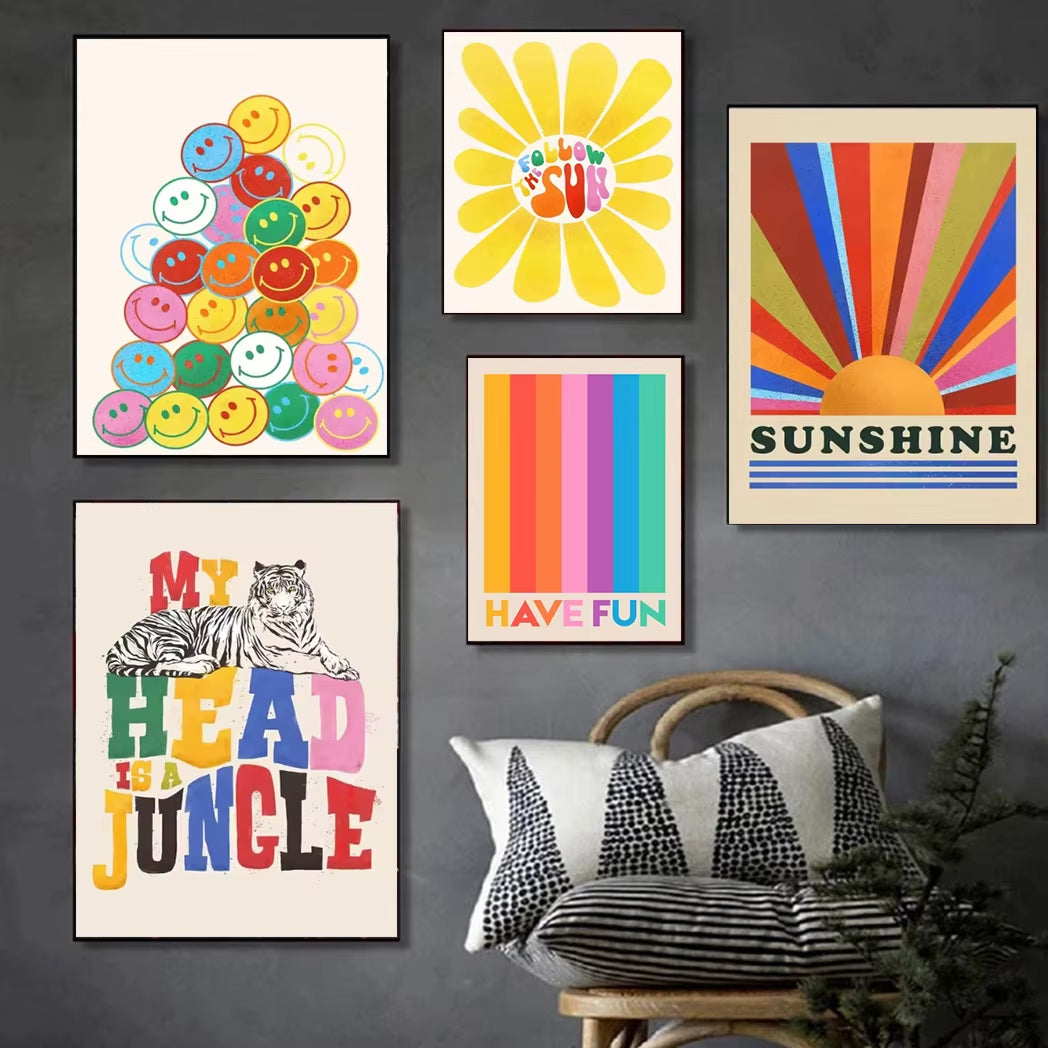 Rainbow Sunshine Fun Wall Prints