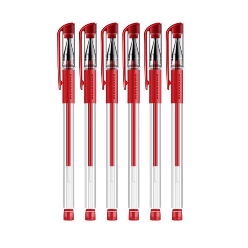 6Pcs Gel Pen Set Black Blue Red Ink 0.5Mm Refill Replaceable Ballpoint Pen Students School&Office Supplies Stationery