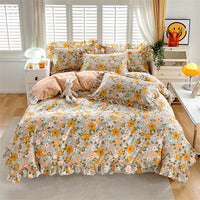 Cheerful Floral Cotton Duvet Cover