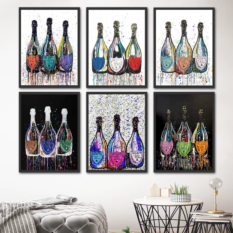 Graffiti Champagne Bottle Wall Prints