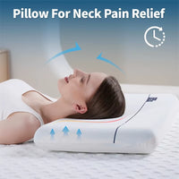 Memory Foam Pillows for Neck Pain Relief, Dual Core Side Back Stomach Cervical Pillow with Ergonomic, Slow Rebound Pillows Soft