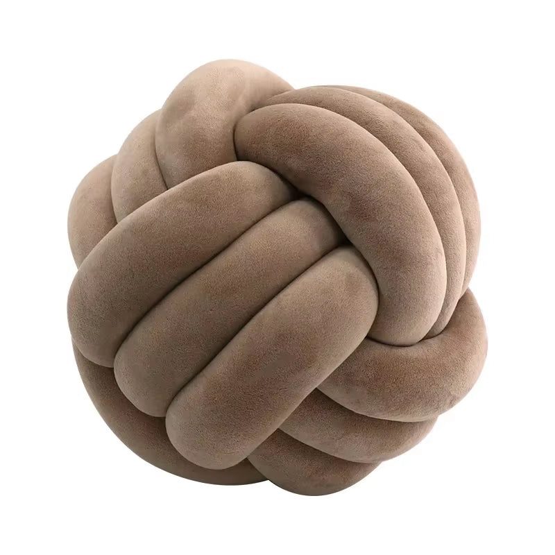 Soft Round Knotted Velvet Pillow