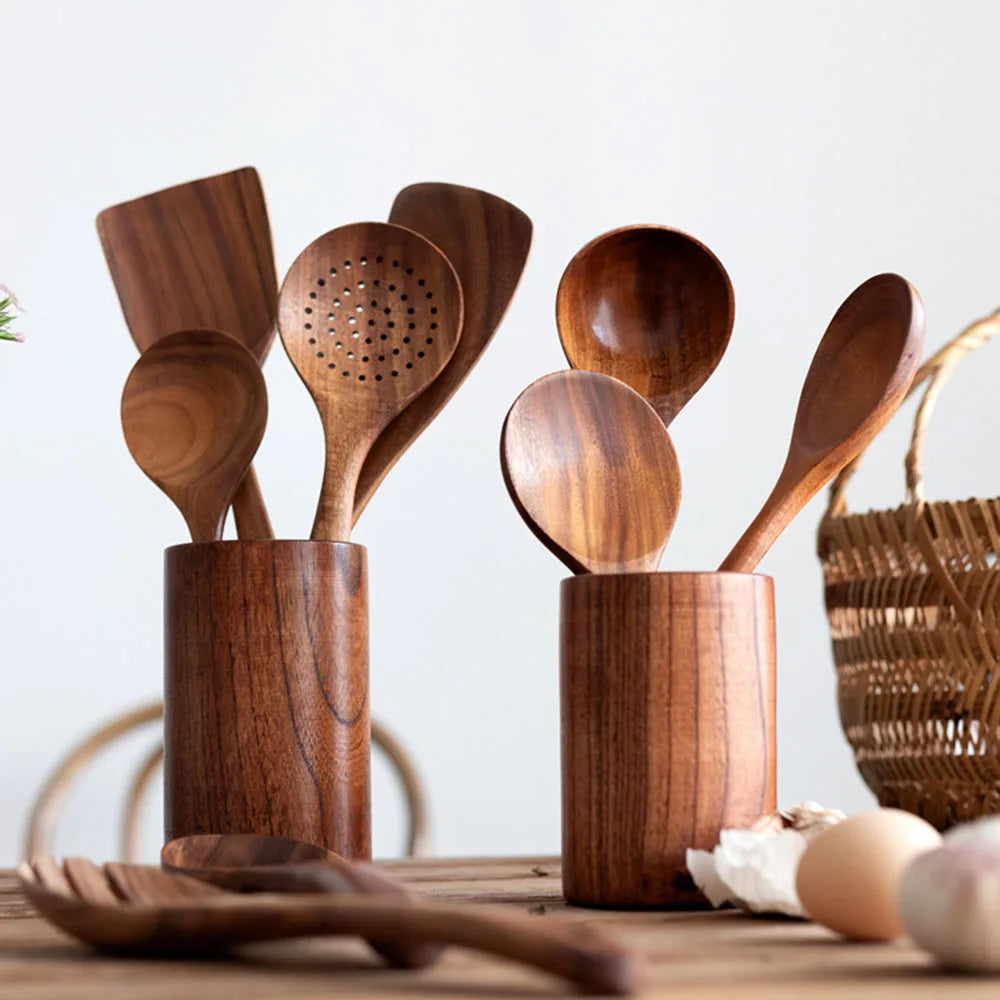 Natural Teak Cooking Utensils