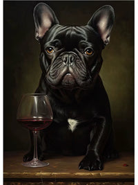 Dogs Enjoying Wine Wall Print