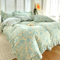 Pure Cotton Duvet Cover with Ruffles