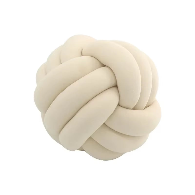 Soft Round Knotted Velvet Pillow