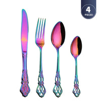 4Pcs Gold Royal European Cutlery Set (Stainless Steel)