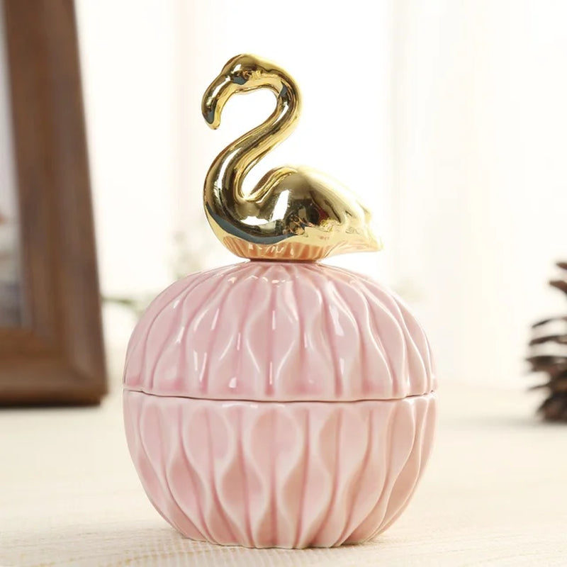 Pink Ceramic Jewelry Storage Box