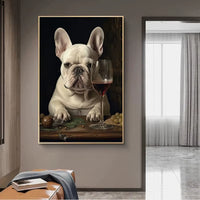 Dogs Enjoying Wine Wall Print