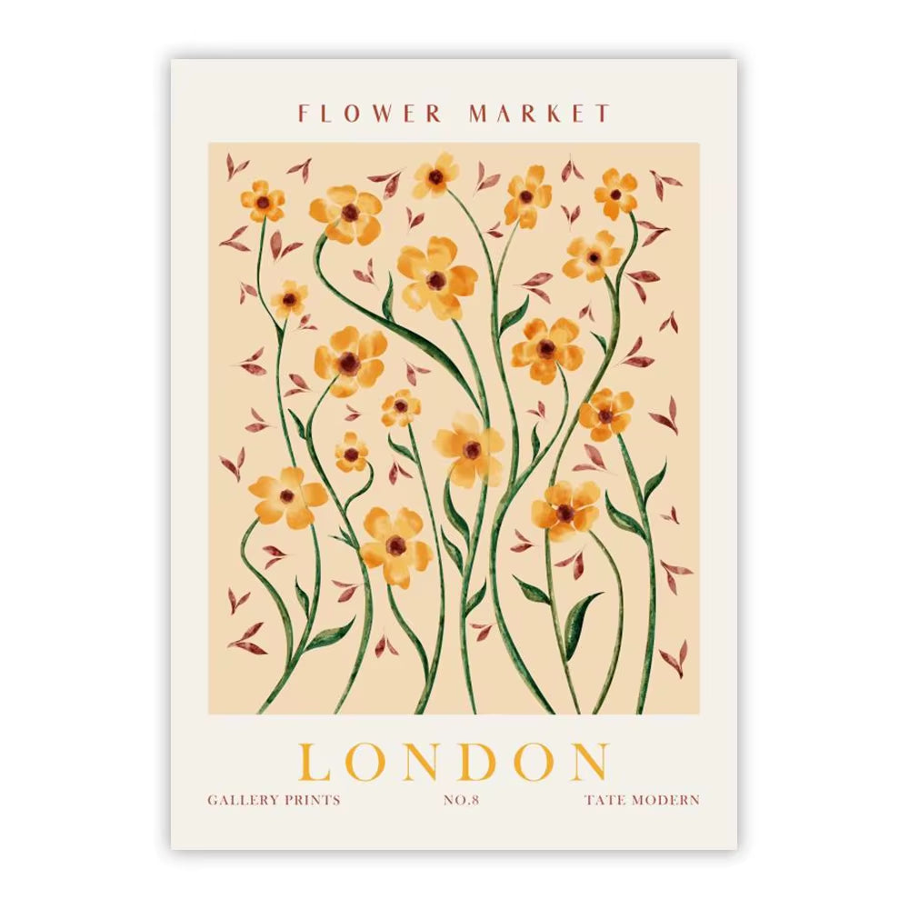 Abstract Floral Graphics Wall Prints