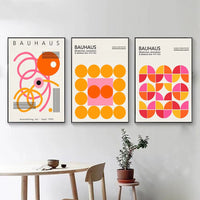 Pink and Orange Graphic Line Wall Prints