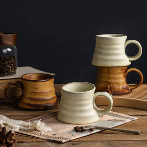 Irregular Vintage Ceramic Coffee Cups