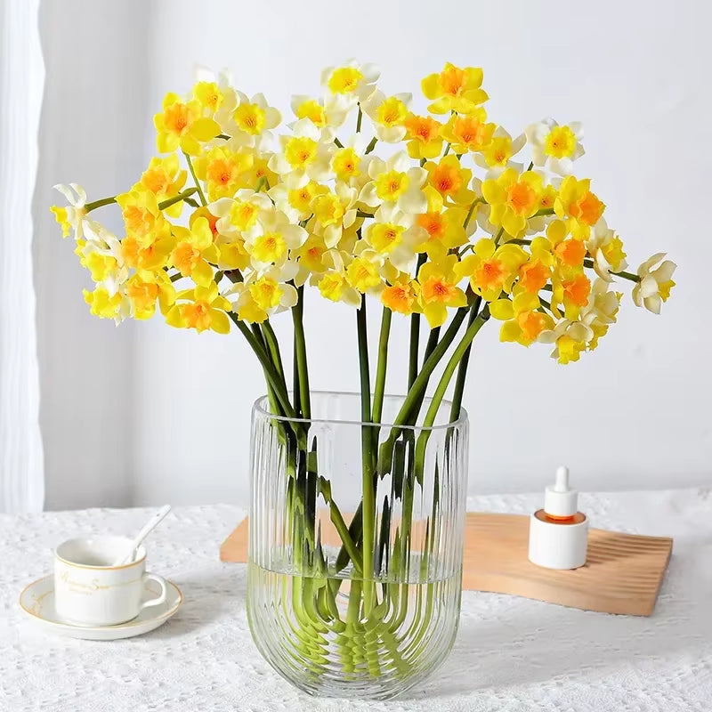 Handmade Soft Rubber Artificial Daffodils