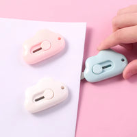 Kawaii Mini Utility Knife Clouds Retractable Portable Letter Opener Cute Scrapbooking Toolsexpress Box Knife Paper Stationery