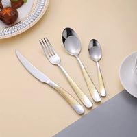 4Pcs Luxury Golden Cutlery Set (Stainless Steel)