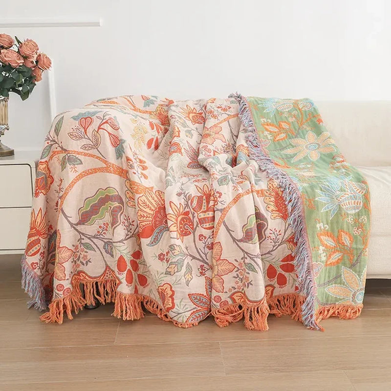 Bohemian Floral Throw Blankets