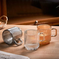 Japanese-Style Vertical Striped Glass Cups