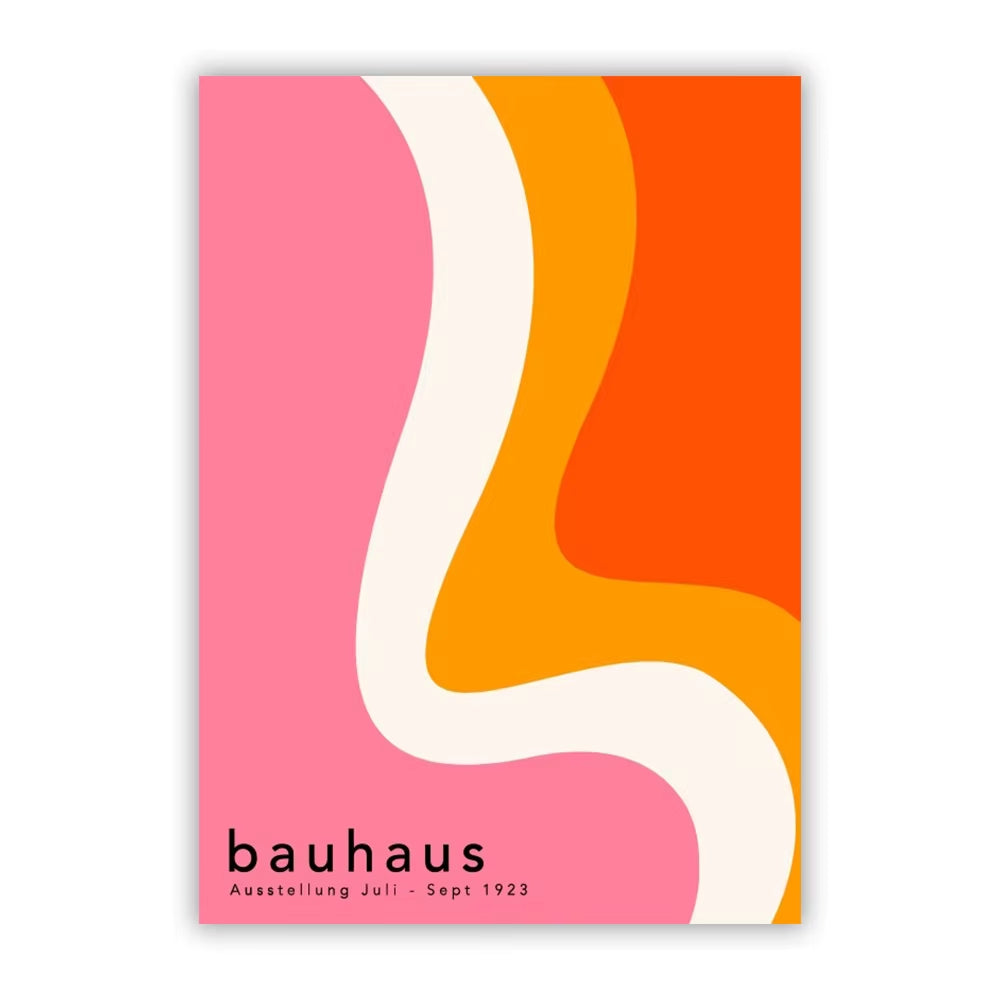 Pink and Orange Graphic Line Wall Prints