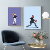 Celebrities Playing Basketball Wall Prints