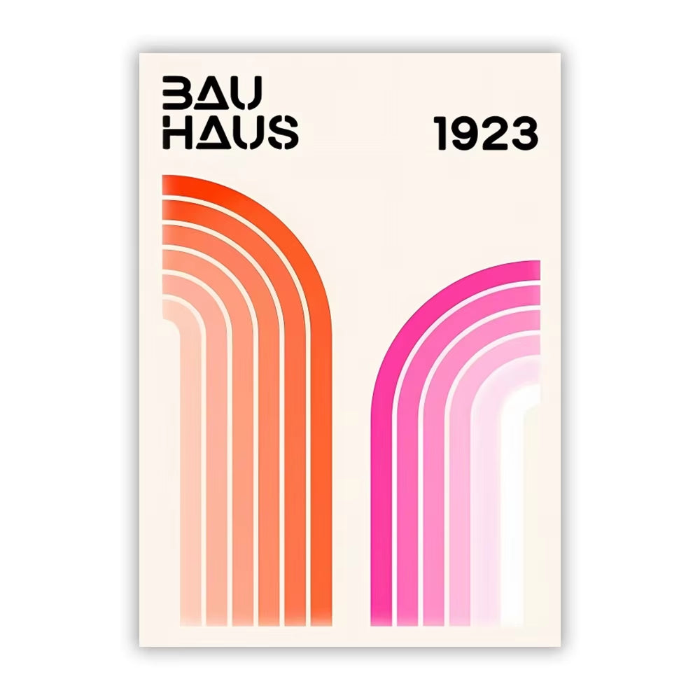 Pink and Orange Graphic Line Wall Prints