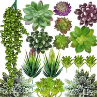 16-Piece Artificial Succulent Collection