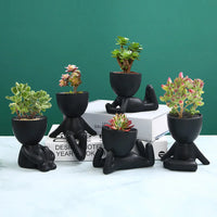 Ceramic Black Figure Flower Pots