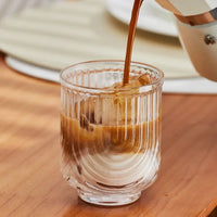 Wavy Glass Iced Coffee Cups