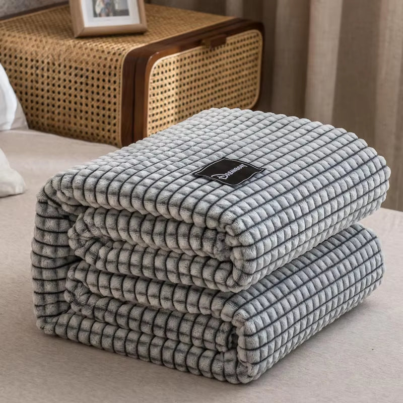 Ultra-Soft Plaid Fleece Bed Blanket