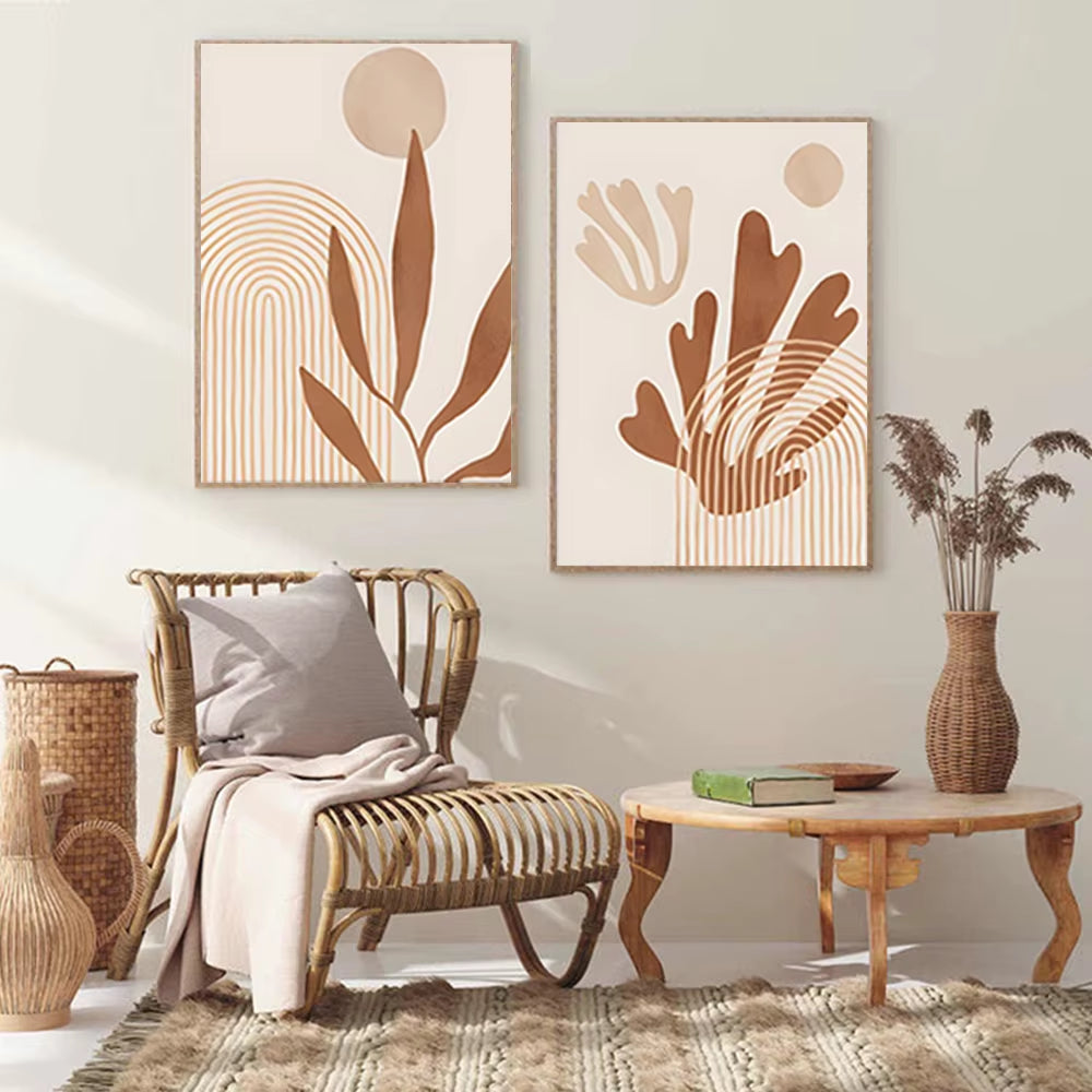 Bohemian Beige Coral Wall Prints