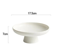 White Ceramic Tall Fruit/Snack Dishes