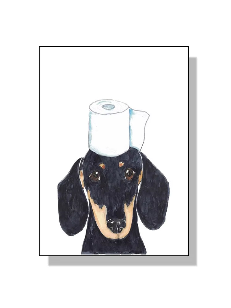 Watercolor Dachshund Bathroom Prints