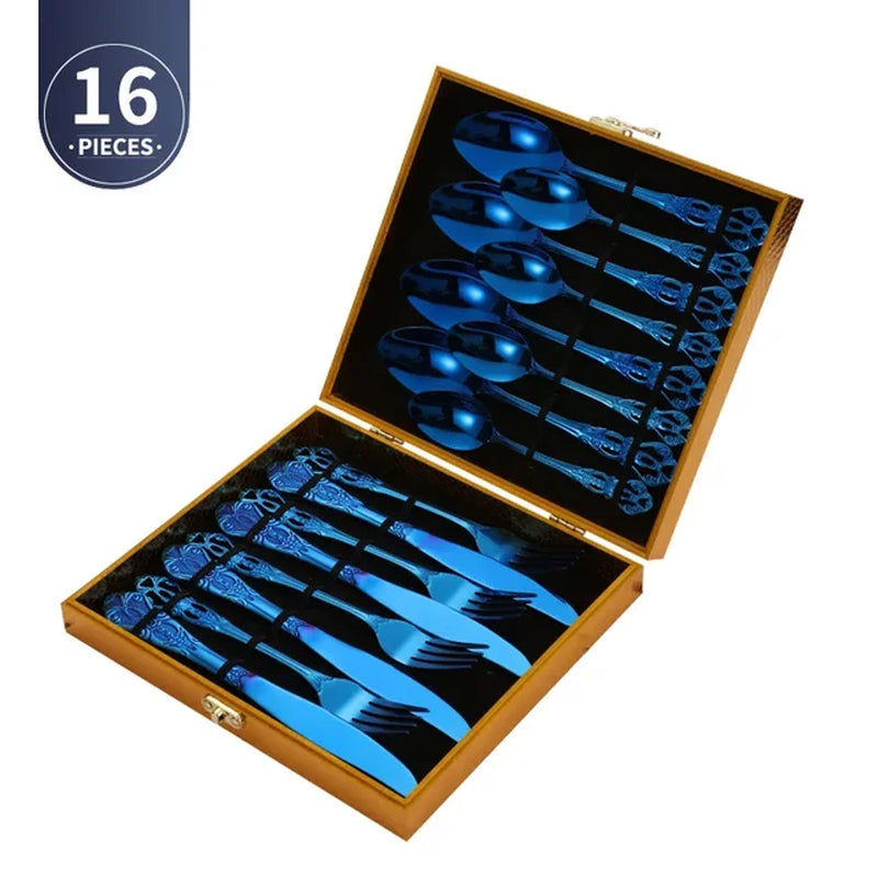 4Pcs Gold Royal European Cutlery Set (Stainless Steel)