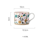 Nordic Painted Flowers Ceramic Coffee Mugs