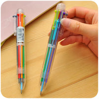 6 in 1 Color Multi Function Ballpoint Pen 0.5Mm Novelty Multi-Color Children'S Gifts Office Stationery and School