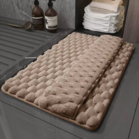 Ultra-Soft Memory Foam Bath Mat Flannel Shaggy Non-Slip Floor Mat Plush Bathroom Carpet Absorbent Bath Rug Door Mat Entrance