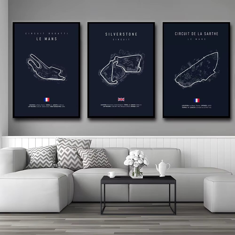 F1 Monaco Circuit Wall Prints