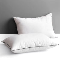 93% Goose Feather down Pillow for Sleeping 1 Pair, Home Bed Pillows Inserts Standard Queen King Size, 100% Organic Cotton Shell