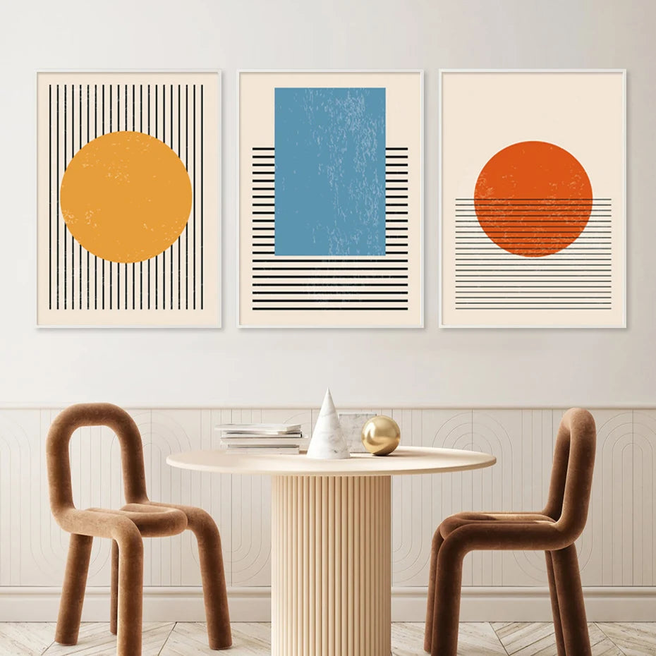 Geometric Shapes Color Blocked Wall Prints