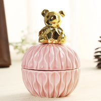 Pink Ceramic Jewelry Storage Box