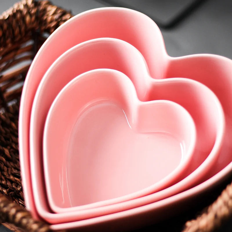 Heart-Shaped Ceramic Bowls