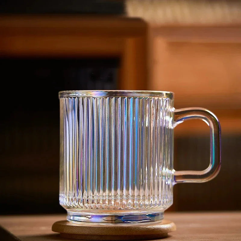 Japanese-Style Vertical Striped Glass Cups