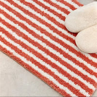 Ins Tufted Stripes Rug High-Quality Flocking Anti-Slip Carpet Bathroom Quickly Absorbent Floor Mat House Decoration Bedside Rug