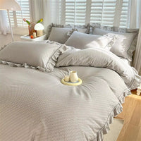 Pure Cotton Duvet Cover with Ruffles