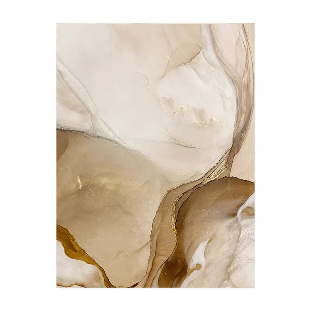 Beige, Brown, & Gold Marble Canvas Wall Prints