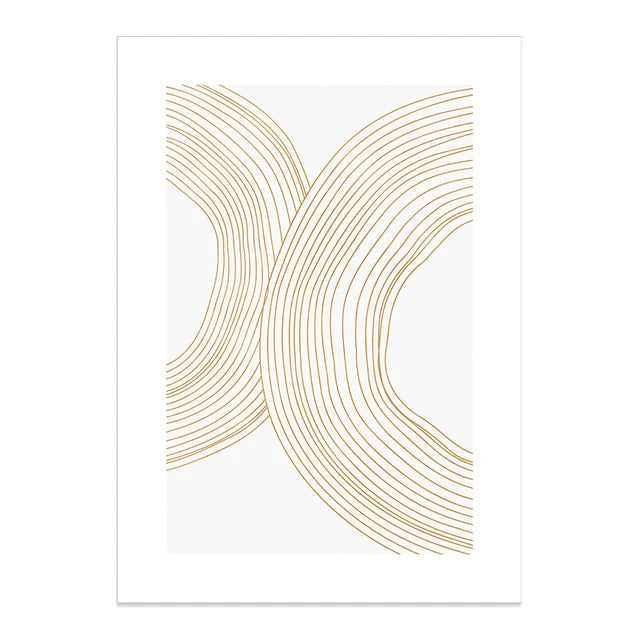 Beige & White Geometric Canvas Wall Prints