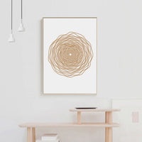 Beige Geometric Circles Canvas Wall Prints