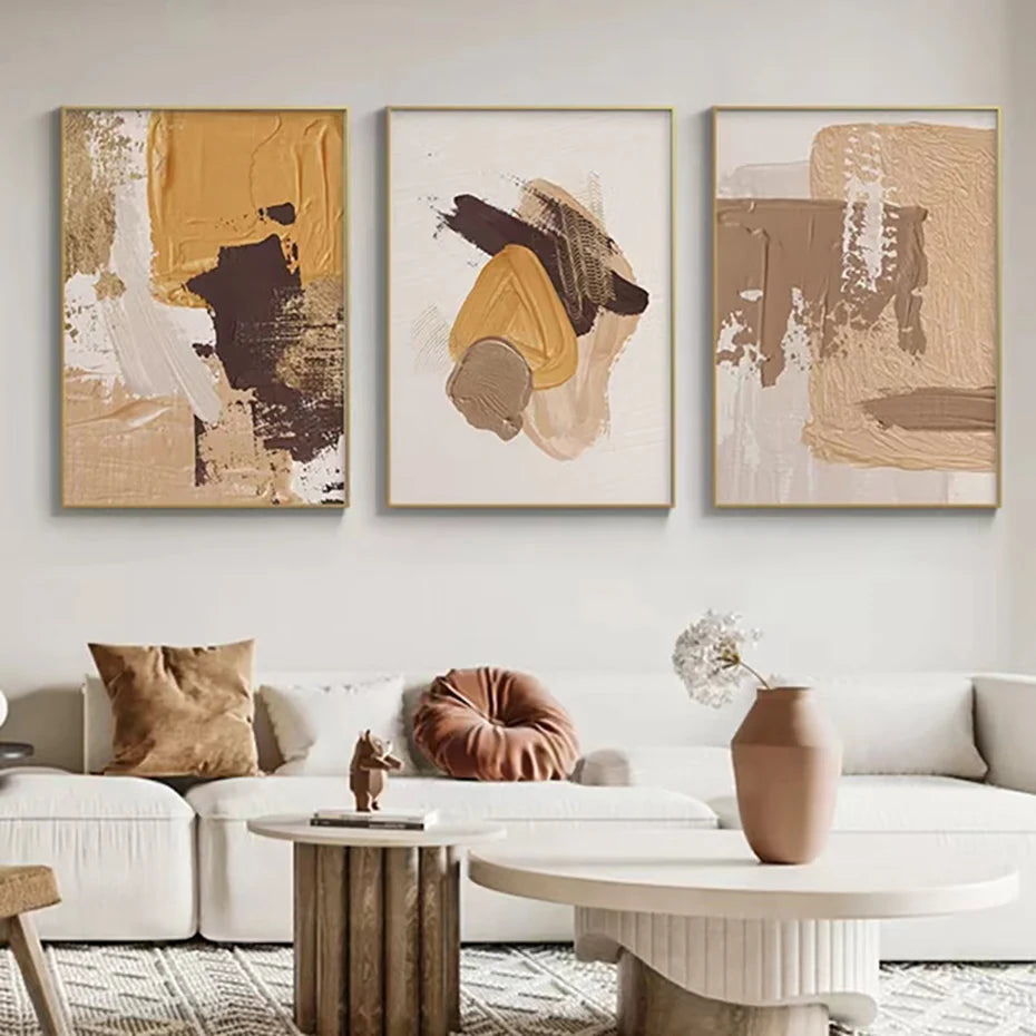 Brown Brush Texture Canvas Wall Prints