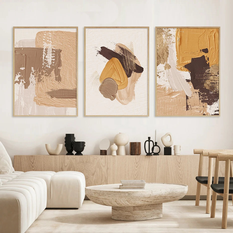 Brown Brush Texture Canvas Wall Prints