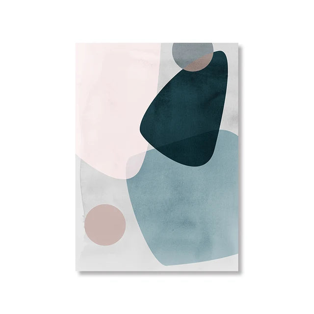 Abstract Blue and Pink Shades Canvas Wall Print